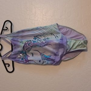 Wonder Nation Girls unicorn one piece swimsuit, size 14/16